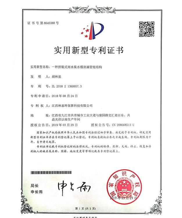 一种拼装式雨水集水模块滴管组结构